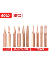 5/10pcs 900M-T Soldering Iron Non-magnetic Pure Copper Soldering Tips for 936 907 Sleeve Casing Soldering Tools Brand Iron Tip