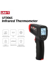 UNI-T Digital Thermometer UT306S UT306C Non-contact Industrial Infrared Laser Thermometer Heat Gun Tester-50-500