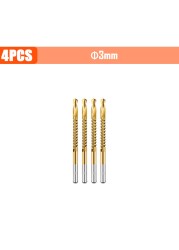 3/4/5/6pcs Cobalt Drill Bit Spiral Screw Metric Composite Tap Drill Bits Drill Polishing Woodworking HSS Twist Drilling Tools