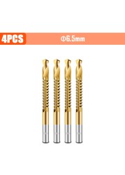 3/4/5/6pcs Cobalt Drill Bit Spiral Screw Metric Composite Tap Drill Bits Drill Polishing Woodworking HSS Twist Drilling Tools