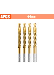 3/4/5/6pcs Cobalt Drill Bit Spiral Screw Metric Composite Tap Drill Bits Drill Polishing Woodworking HSS Twist Drilling Tools