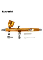 Dual Action Airbrush Red/Gold Gravity Feed 0.3mm Nozzle Cake Decorating Spray Gun Manicure Brushes With Wrench