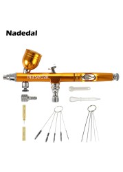 Dual Action Airbrush Red/Gold Gravity Feed 0.3mm Nozzle Cake Decorating Spray Gun Manicure Brushes With Wrench