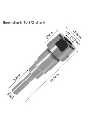 Binoax Router Bit Extension Rod Collet Drilling Machine Extension Milling Wood Cutting Machine 1/4(1/2) Inch 6/8/12mm Shank