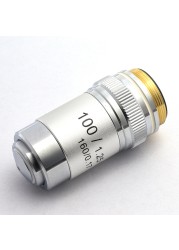 Biological Microscopes Achromatic Objective Lens 100X (oil)  4X 10X 20X 40X 60X 195mm Conjugate Distance Universal RMS thread