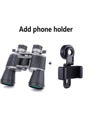 HD 10X50 Powerful Binoculars Long Range Telescope Zoom Metal BAK4 High Magnification Professional Monocular for Hunting Tourism