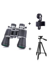 HD 10X50 Powerful Binoculars Long Range Telescope Zoom Metal BAK4 High Magnification Professional Monocular for Hunting Tourism