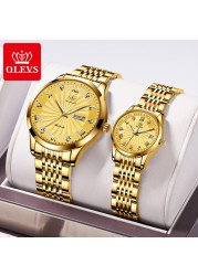 OLEVS Fashion Luxury Brand Automatic Mechanical Watch Lovers Watches Stainless Steel Waterproof Pair Ladies Watches relogio masculino