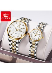 OLEVS Fashion Luxury Brand Automatic Mechanical Watch Lovers Watches Stainless Steel Waterproof Pair Ladies Watches relogio masculino