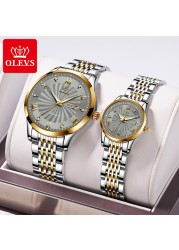 OLEVS Fashion Luxury Brand Automatic Mechanical Watch Lovers Watches Stainless Steel Waterproof Pair Ladies Watches relogio masculino