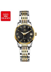 OLEVS Fashion Luxury Brand Automatic Mechanical Watch Lovers Watches Stainless Steel Waterproof Pair Ladies Watches relogio masculino