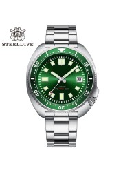 SD1970-GR Men's 44mm Rubber Strap NH35 Diving Watch Green Ceramic Bezel