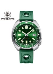 SD1970-GR Men's 44mm Rubber Strap NH35 Diving Watch Green Ceramic Bezel