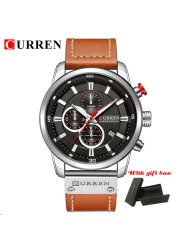 Luxury Brand CURREN Fashion Analog Digital Chronograph Men's Quartz Watch Business Sport Waterproof Leather Watch for Men Relogio