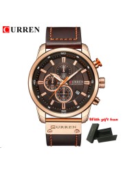 Luxury Brand CURREN Fashion Analog Digital Chronograph Men's Quartz Watch Business Sport Waterproof Leather Watch for Men Relogio