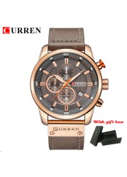 Luxury Brand CURREN Fashion Analog Digital Chronograph Men's Quartz Watch Business Sport Waterproof Leather Watch for Men Relogio