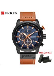 Luxury Brand CURREN Fashion Analog Digital Chronograph Men's Quartz Watch Business Sport Waterproof Leather Watch for Men Relogio