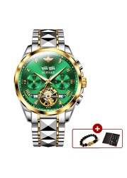 OUPINKE Automatic Men's Watches Mechanical Sapphire Glass Tourbillon Luxury Brand Wristwatch Waterproof relogio masculino 40