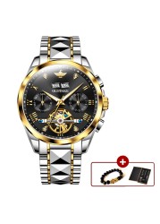 OUPINKE Automatic Men's Watches Mechanical Sapphire Glass Tourbillon Luxury Brand Wristwatch Waterproof relogio masculino 40