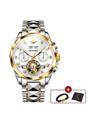 OUPINKE Automatic Men's Watches Mechanical Sapphire Glass Tourbillon Luxury Brand Wristwatch Waterproof relogio masculino 40