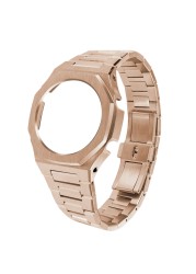 GA2100 New Model Home Oak All Metal Bezel Strap Simple Style in One Watch Bands for G-SHOCK GA2100/2110 Accessories