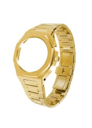 GA2100 New Model Home Oak All Metal Bezel Strap Simple Style in One Watch Bands for G-SHOCK GA2100/2110 Accessories