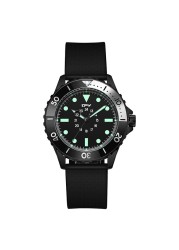 Field watch rotary bezel nylon strap 40mm black dial 24H analog display