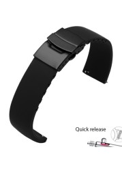 Waterproof silicone watchabnd 20mm 22mm black white red bracelet for Amazfit 2S GTS outdoor silicone strap quick release