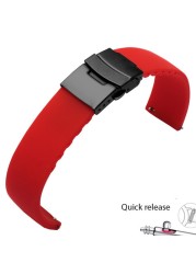 Waterproof silicone watchabnd 20mm 22mm black white red bracelet for Amazfit 2S GTS outdoor silicone strap quick release