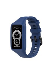 Silicone strap bracelet Huawei Band 6 / Honor Band 6 watchband bracelet de montre korea de reloj pasek do zegarka silica gel