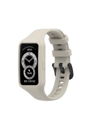 Silicone strap bracelet Huawei Band 6 / Honor Band 6 watchband bracelet de montre korea de reloj pasek do zegarka silica gel