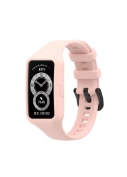 Silicone strap bracelet Huawei Band 6 / Honor Band 6 watchband bracelet de montre korea de reloj pasek do zegarka silica gel