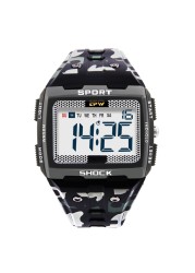 Super scratch resistant easy to read 50m outdoor sports waterproof digital watch