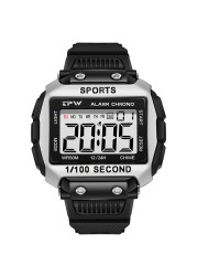 Super scratch resistant easy to read 50m outdoor sports waterproof digital watch