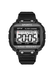 Super scratch resistant easy to read 50m outdoor sports waterproof digital watch