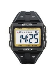 Super scratch resistant easy to read 50m outdoor sports waterproof digital watch