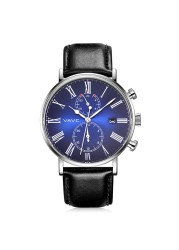 VAVC New Fashion Top Business Analog Quartz Wrist Watch for Men 24 Hours Display Leather Band Dial and Date Function Watches Men