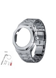 4th Generation GA2100 GA2110 Watches Octagonal Full Metal Strap with Adjusted Crown 316 Stainless Steel