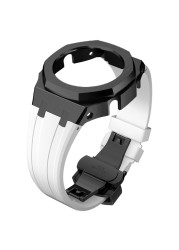 New 4th Gen GA2100 Refit 316 Stainless Steel Bracelet Bezel Fluorine Rubber Watchband GA-2100/2110 Watchband With Screw