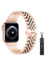 المعادن حزام ل أبل ساعة 7 6 5 4 SE الفرقة 40 مللي متر 44 مللي متر المعادن استبدال حزام ل iwatch 3 42 مللي متر 38 مللي متر المعادن الفولاذ المقاوم للصدأ حزام