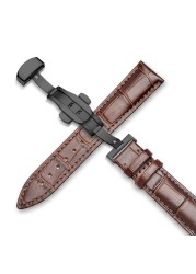 Buzzle Watchband 18mm 19mm 20mm 21mm 22mm 24mm Calf Genuine Leather Watch Band Crocodile Grain Watch Strap for Tissot Seiko