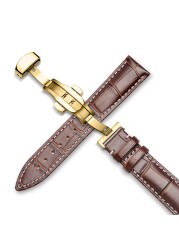 Buzzle Watchband 18mm 19mm 20mm 21mm 22mm 24mm Calf Genuine Leather Watch Band Crocodile Grain Watch Strap for Tissot Seiko