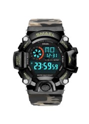 Men's Watches White Digital Watch SMAEL Sport Watch 50M Waterproof Auto Date relogio masculino Digital Military Watches Men Sport