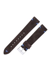 Suede Watch Straps, 18mm, 20mm, Hand-stitched, Beige, Green, Blue, Suede, for Men and Women, Quick Release