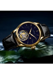 luxury tourbillon skeleton movement mechanical watch men goldstone sapphire aesop manual tourbillon watch for men montre homme