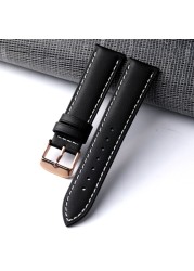 Fully handmade nylon fiber watchband 20 22mm black retro soft bracelet, men's leather strap