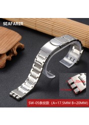 Watch Accessories Watch Strap For Swatch Watch Stainless Steel Bracelet Solid Convex And Prong Steel Belt 17mm 17.5mm 20mm 22mm