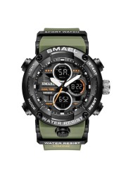 SMAEL sport watch men waterproof LED digital watches stopwatch big dial watch for male 8038 relogio masculino men quartz watches