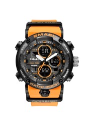 SMAEL sport watch men waterproof LED digital watches stopwatch big dial watch for male 8038 relogio masculino men quartz watches