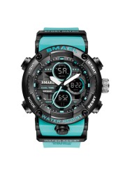 SMAEL sport watch men waterproof LED digital watches stopwatch big dial watch for male 8038 relogio masculino men quartz watches